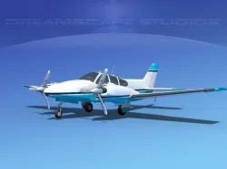 Beechcraft B55 Baron V21 3D model