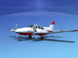 Beechcraft B55 Baron V22 3D model