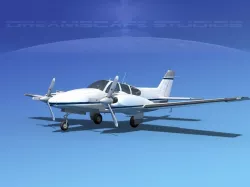 Beechcraft B55 Baron V23 3D model