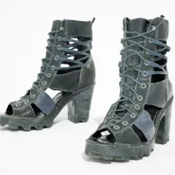 Black Sandal Heels Low-poly  3D model