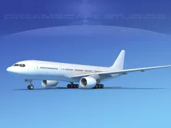 Boeing 777-200LR LP SS Low-poly  3D model