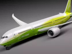 Boeing 787 Dreamliner Green Lemon 3D model