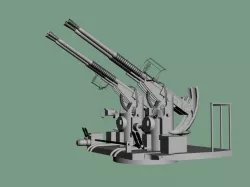 Bofors 40mm quad anti-aircraft gun - WWII US and British 3D model