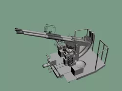 Bofors 40mm twin anti-aircraft gun - WWII US and British 3D model
