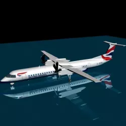 British Airways  dash 8-400 3D model