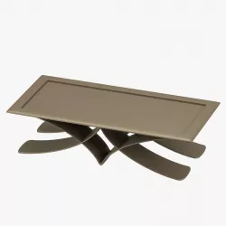 Brown table in metal 3D model