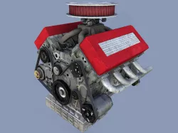 Car Engine Low-poly  3D model