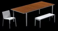 Carpino Outdoor Table Baby Italia and tribu mirthe chair and ben 3D model