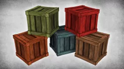 Cartoon Wood Crates Low-poly  3D model