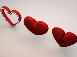Cartoony Hearts High Poly Models 3D model