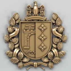 Coat of arms of Chernovitskiy region Ukraine 3D model