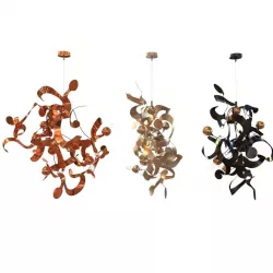 Custom made Curved twisted metal chandelier 3D model