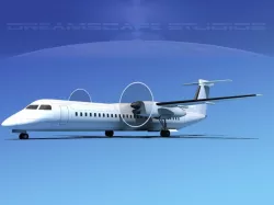 De havilland Canada DHC-8-Q400 LP SS  Low-poly  3D model