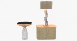 Donghia ESHA ALTA LAMP and classicon bell table 3D model