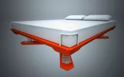 Double bed with spring base Low-poly  3D model