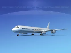 Douglas DC-8-63 LP SS Low-poly  3D model