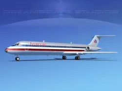 Douglas DC-9-40 American Airlines 3D model