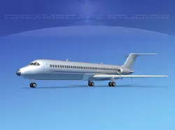 Douglas DC-9-40 Bare Metal 3D model
