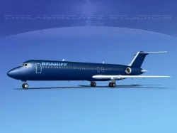 Douglas DC-9-40 Braniff intl 2 3D model