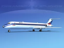 Douglas DC-9-40 Delta 3D model