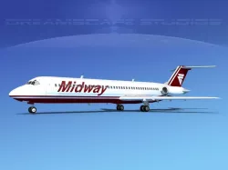 Douglas DC-9-40 Midway 3D model