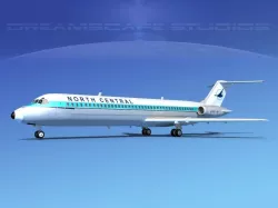 Douglas DC-9-40 north Central 3D model