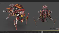 Drone V5 Red Manga Low-poly  3D model