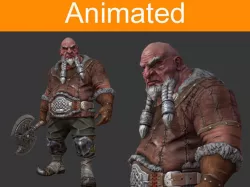 Dwarf warrior Low-poly  3D model