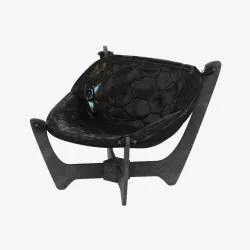 eaton black top grain leather sling chair 3D model