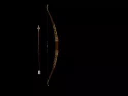 Elven Bow and Arrow Low-poly  3D model