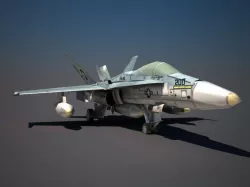 F18 Military Aircraft Low-poly  3D model