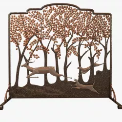 Fine and Rare Deer Fire Screen by Edgar Brandt 3D model