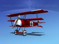 Fokker DR-1 Triplane Richthoven 3D model