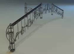Forged railing 3D model