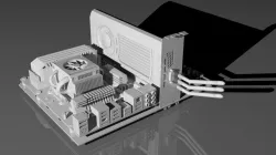 Full motherboard with CPU heatsink GPU RAM and more 3D model