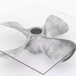 glass coffee table with a ship propeller 3D model