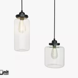 Glass Jar pendant light by West Elm 3D model