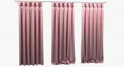 Goblet Heading pink kids Curtain 3D model
