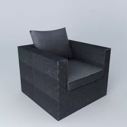 Gray Armchair SQUARE GARDEN houses the world 3D model