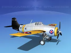 Grumman F4F-3 Wildcat V02 3D model