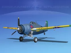 Grumman F4F-3 Wildcat V03 3D model