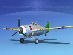 Grumman F4F-3 Wildcat V04 3D model