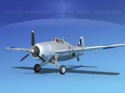 Grumman F4F-3 Wildcat V05 3D model