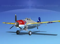 Grumman F4F-3 Wildcat V07 3D model