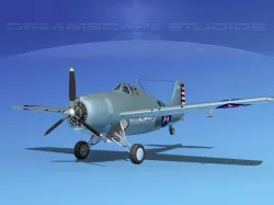 Grumman F4F-3 Wildcat V08 3D model
