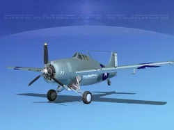 Grumman F4F-3 Wildcat V09 3D model