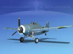 Grumman F4F-3 Wildcat V10 3D model