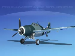 Grumman F4F-3 Wildcat V11 3D model