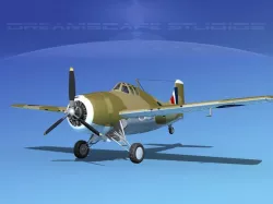 Grumman F4F-3 Wildcat V12 3D model
