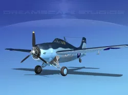 Grumman F4F-3 Wildcat V13 3D model